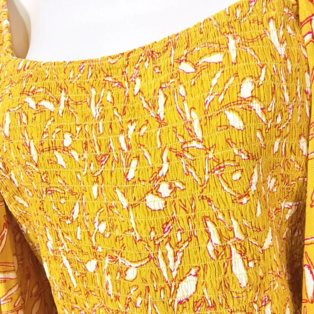 B.O.G. Collective Isabelle Crop Top Sz XL Balloon Sleeve Smocked Bodice NEW - Picture 6 of 8